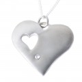 Tin Diamond Heart Pendant Matt Finish