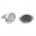 Chunky oval pure tin cufflinks