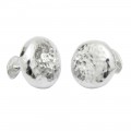 chunky round beaten tin cufflinks